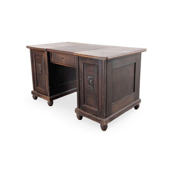 Scrivania in Rovere Gründerzeit Fine XIX Secolo Vintage – Scrivanie, Legno (photo 4 of 11)