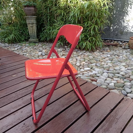 Image 1 of sedia pieghevole rossa vintage