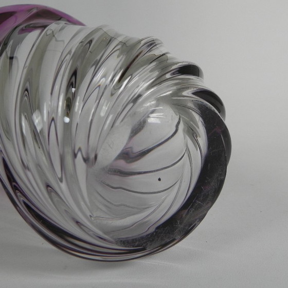 Image 1 of Heavy Val Saint Lambert vase, Torsade model, 1950s