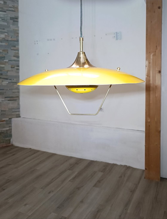 Saliscendi counterweight pendant lamp, Italy, 1960s – Brass, Metal (photo 12 of 16)