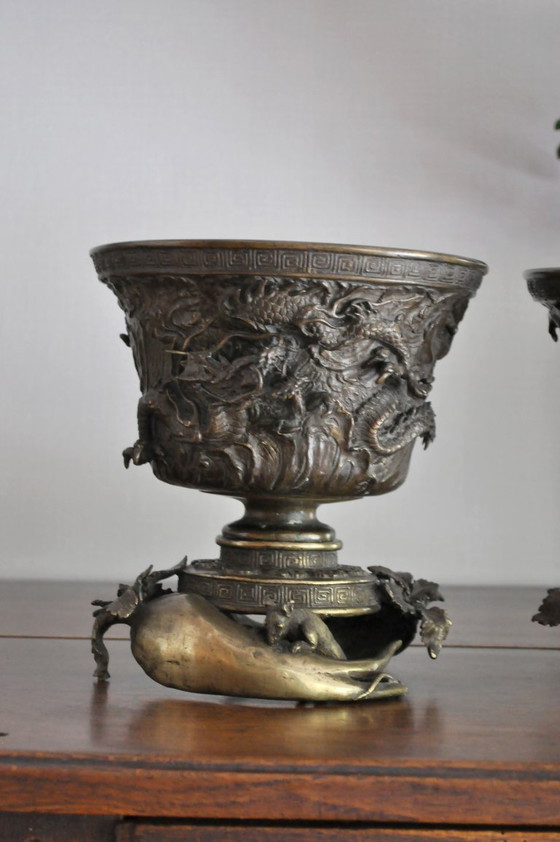 Image 1 of Japan - Pair of incense burners - Edo period - Signed KOMIN JU (ref 2912)