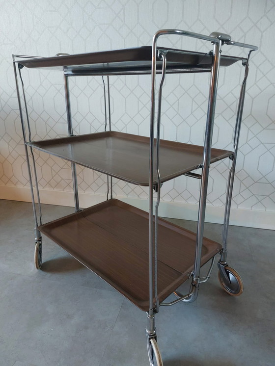Image 1 of Vintage folding serving trolley