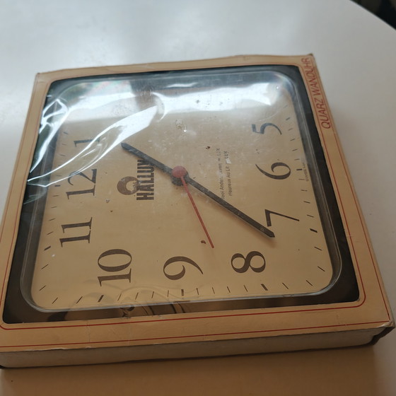 Image 1 of Orologio da parete vintage Hallux al quarzo svizzero – Stile postmoderno Memphis – Nuovo di zecca