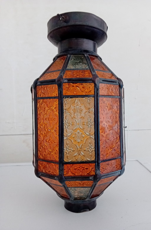 Vintage Glass Leaded Lantern