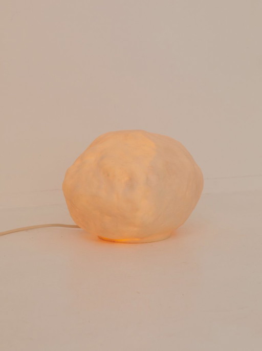 Lampada vintage in plastica Heico con ciottoli e pietre, circa 1980 dlg Cazenave