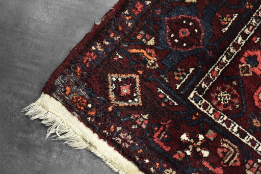 Vintage Hand-Woven Middle Eastern Oriental Hamadan Rug, 1960s
