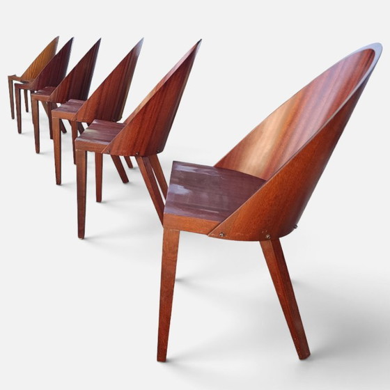 6x Philippe Starck Royal 44 Chair Chair Aleph Driade 1985 – Dining chairs, Wood (photo 15 of 19)
