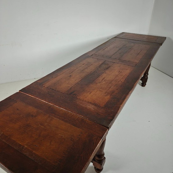 Image 1 of Large French oak monastery table 320/220 cm, early 20th century