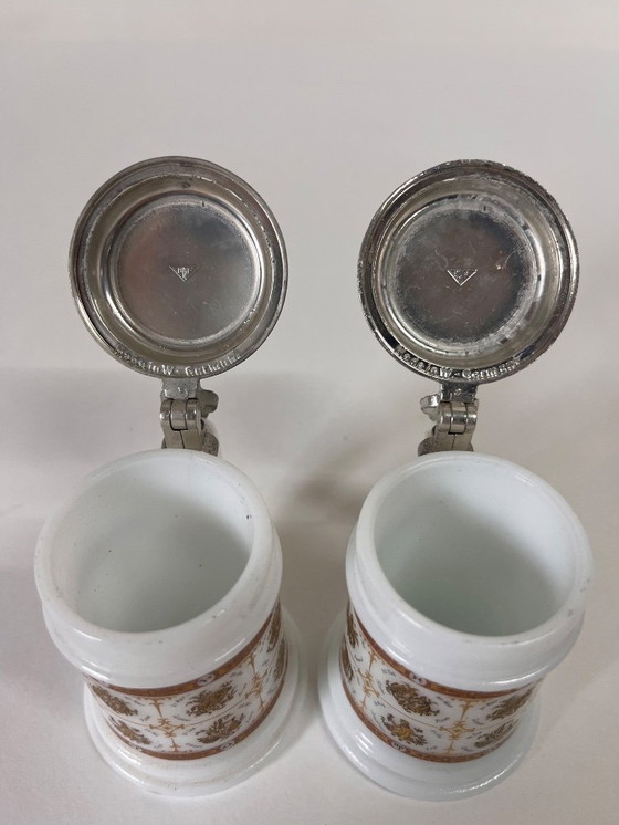 Image 1 of 2 jarras de cerveza en miniatura BMF con tapa