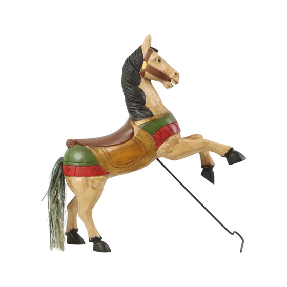 Image 1 of Cheval de carrousel vintage en bois
