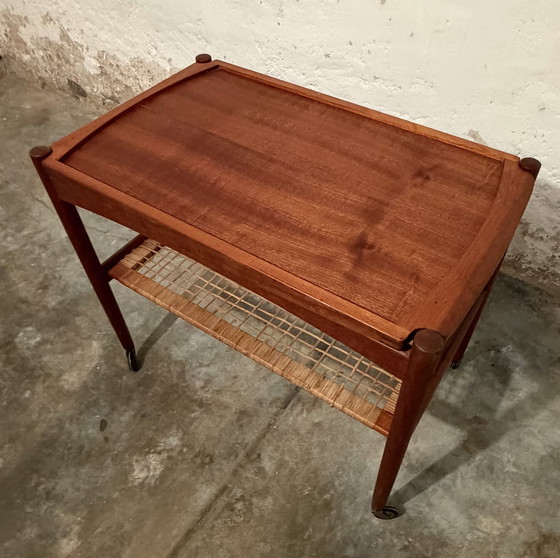 Image 1 of Carrello da tè Poul Hundevad, carrello bar con piano rimovibile