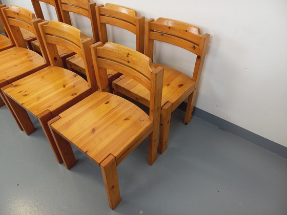 Image 1 of Set di 8 sedie scandinave vintage di Ilmari Tapiovaara per Asko in pino degli anni &#39;70