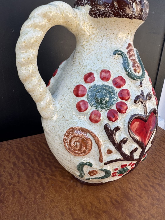 Image 1 of West German ceramic pitcher vase from the 1960s