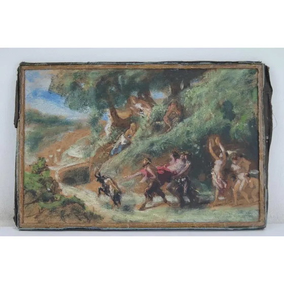 Mitte des 19. Jahrhunderts "Der Triumph des Pan" Figuratives Landschaftsölgemälde Ernst Stückelberg (photo 13 of 13)