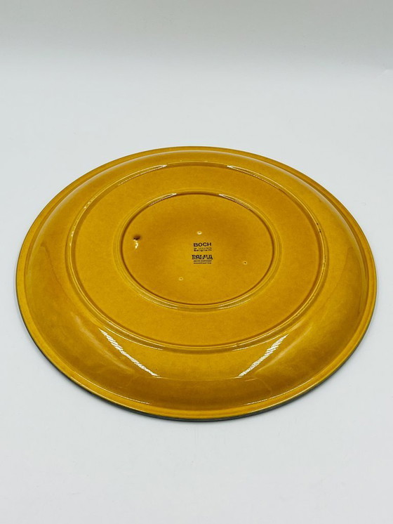 Image 1 of Boch La Louvière Palma geel gespikkelde vintage schaal