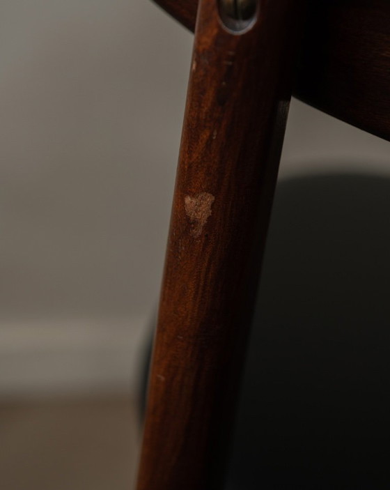 Image 1 of Vintage Dining Chairs by Louis van Teeffelen for AWA (Set of 6) | Reupholstered in Black Skai | Dutch Mid-Century | 1960s