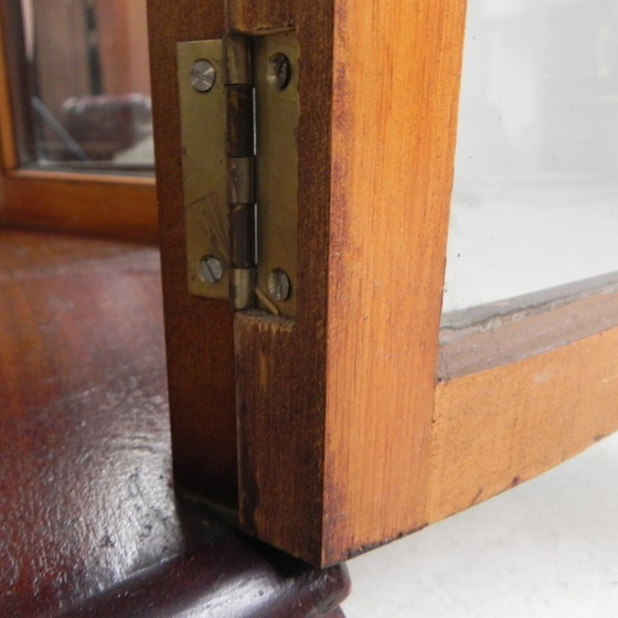 Image 1 of English Art Deco display cabinet on ornate legs, 1930s