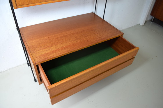 Image 1 of 1960s Omnia Teak Shelving System Vintage String Shelf Cabinet