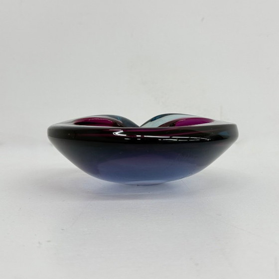 Image 1 of Set of 3 murano summerso pink glass bowls , 1970s