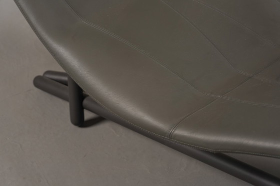 Image 1 of Donovan Grey Leather Chaiselongue By Giuseppe Vigano For Cattelan , Italy 2000’s