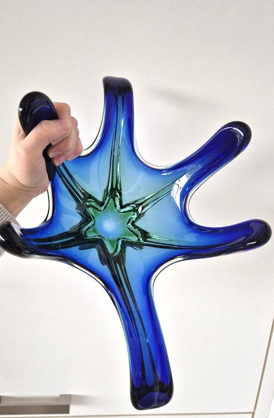 Image 1 of Cristallo Venezia – Centrotavola in vetro artistico di Murano, blu e verde