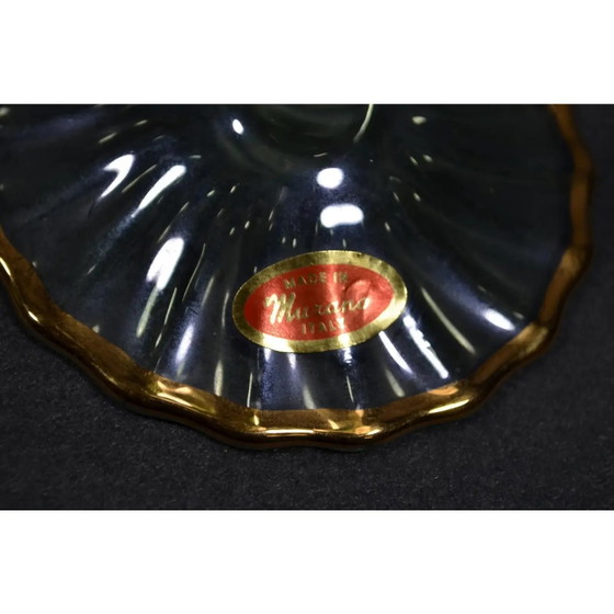 1970s Murano Cornet Vase - Green Iridescent Glass Highlighted With Gold Threads – Murano Glass (photo 11 of 12)