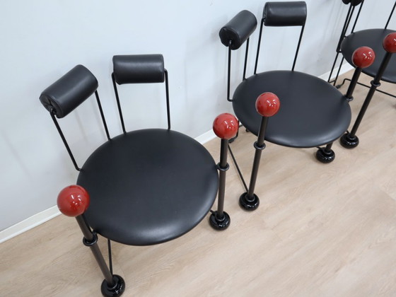 Image 1 of Authentische postmoderne Stühle aus der Memphis-Ära der 1980er Jahre, 4er-Set