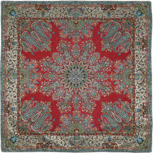 Oosters handgemaakt tafelkleed, zeer fijn vervaardigd uit zijden draden, 100 x 100 cm