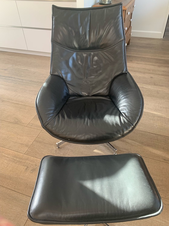 Image 1 of Leren fauteuil met bankje