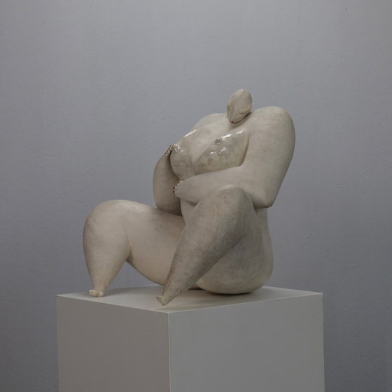 Image 1 of Ausdrucksstarke weibliche Keramikskulptur von Evelyn van Baarda, Niederlande, 1981