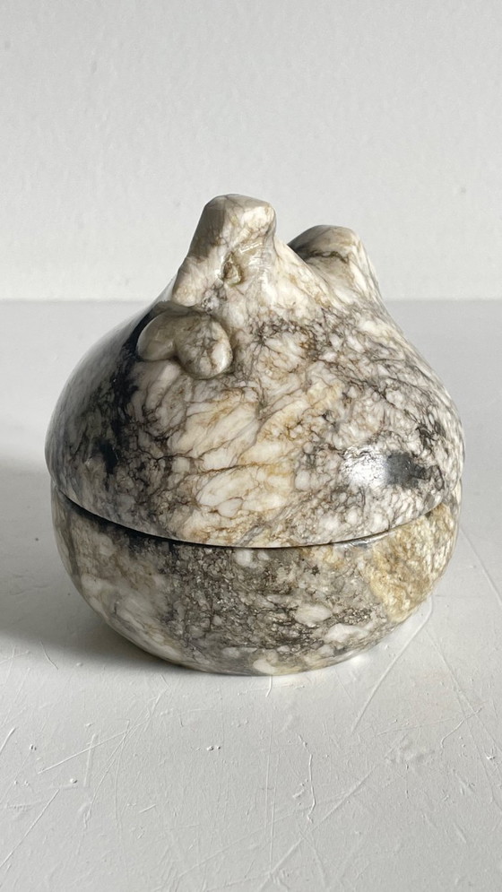 Image 1 of Vintage Marble Hen with Eggs Sculpture
