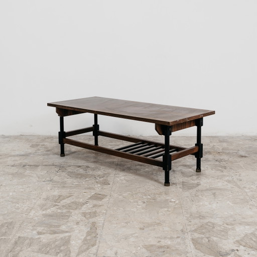 1960s wooden coffee table, modern design