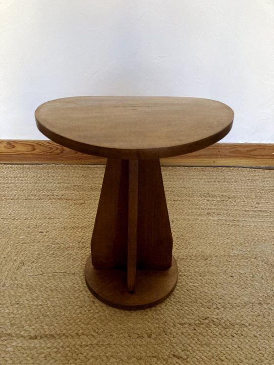 Image 1 of Wooden stool with convex seat