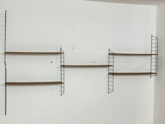 Image 1 of Prachtige wandplank/wandplank met touwmotief – design uit het midden van de vorige eeuw