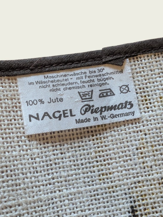 Image 1 of Raro sottopiatto vintage anni '60/'70 di NAGEL Piepmatz – design natalizio in juta