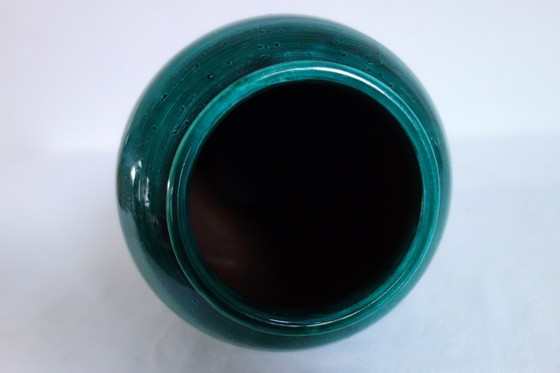 Image 1 of Vintage green ceramic vase in the style of Aldo Londi Bitossi