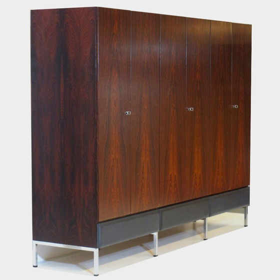 Image 1 of Großer, antiker Kleiderschrank mit 6 Türen aus Palisanderholz, 1960er Jahre