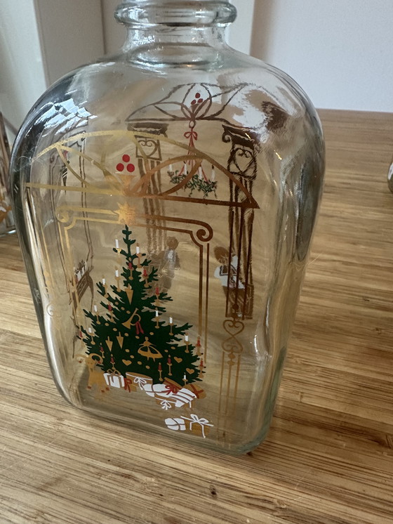 Image 1 of Lot de 8 bouteilles de Noël vintage Holmegaard - en parfait état