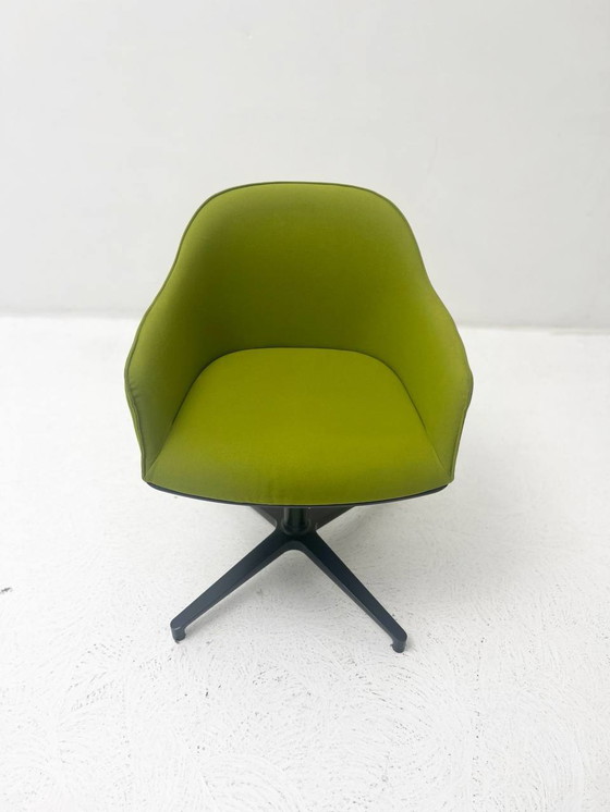 Image 1 of Set of 6 green Vitra Softshell Chair, four-star base 2010