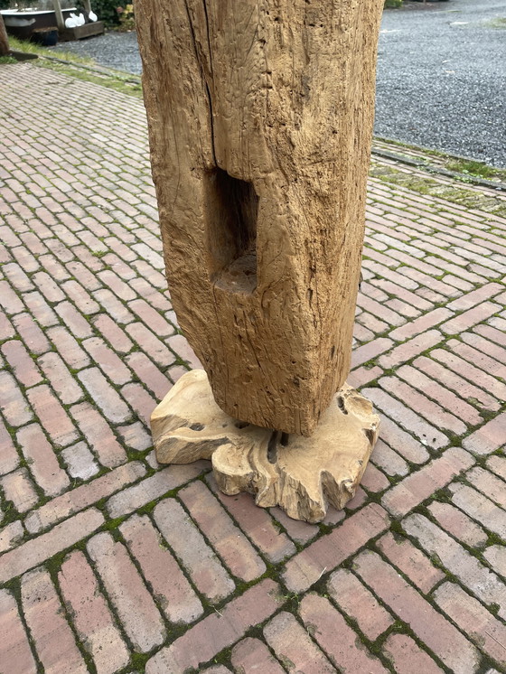 Image 1 of Unieke lamp van een oude meerpaal. 