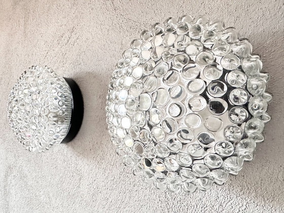 Image 1 of Vintage pair of bubble glass lamps