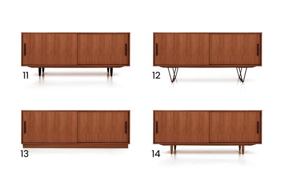 Image 1 of Schuifdeurkast gebeitst teakhout T-S06