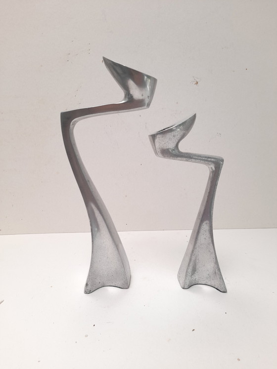 Image 1 of Paire de bougeoirs Swan de Matthew Hilton 