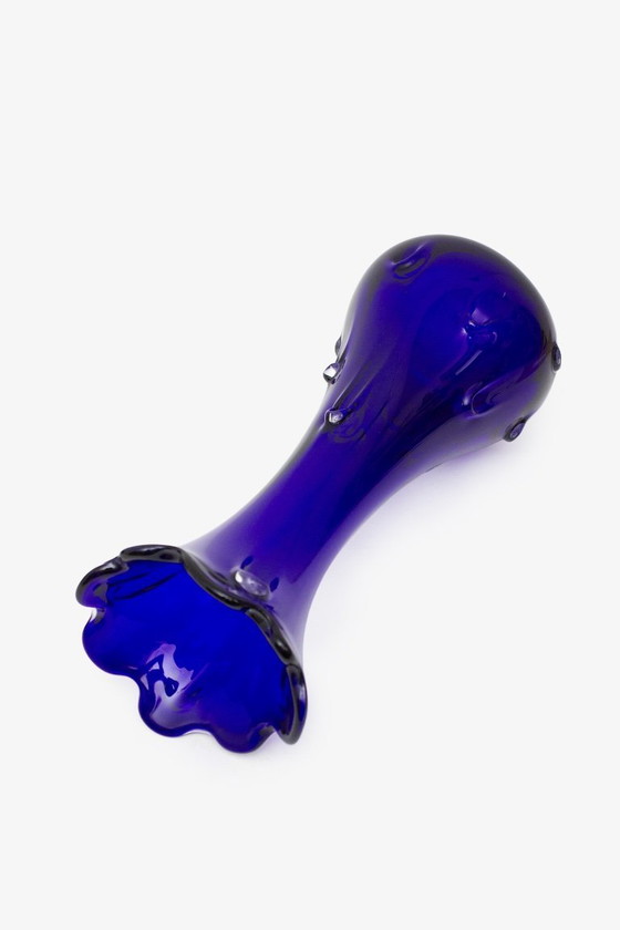 Image 1 of Vaso a calice in vetro di Murano blu