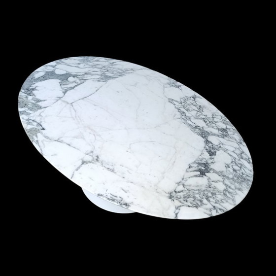 Image 1 of Tavolino ovale da caffè Tulip di Eero Saarinen Knoll International, 105 cm, fantastico marmo dei primi anni '60