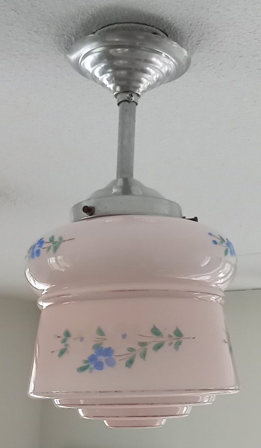 Lámpara colgante Art Déco con forma de rosa