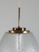 Vintage Mid Century ijsglas hanglamp Doria messing