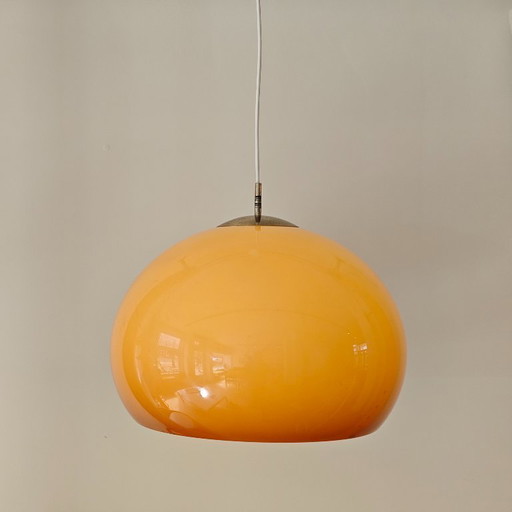 Suspension vintage en plastique beige