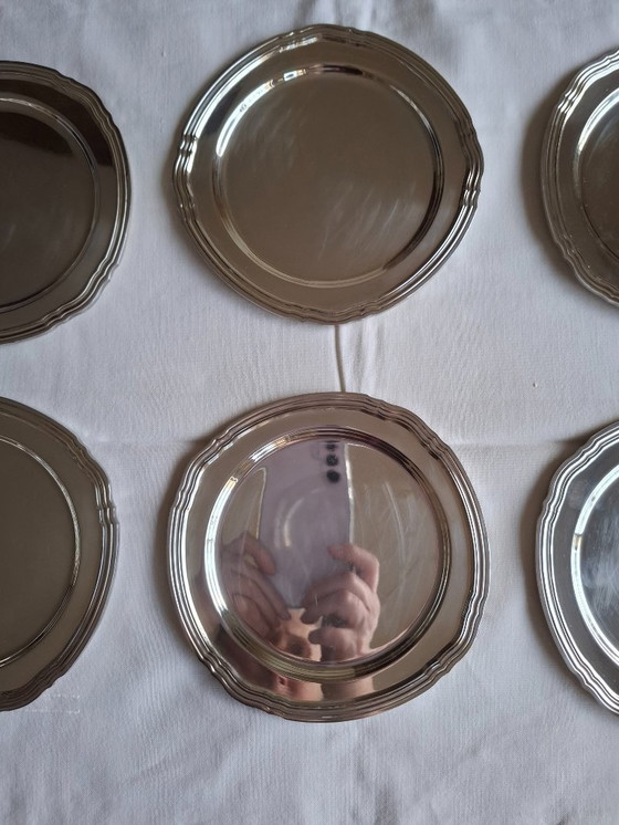 Image 1 of 6 brood en boter bordjes 16 cm zilver Gallia Christofle