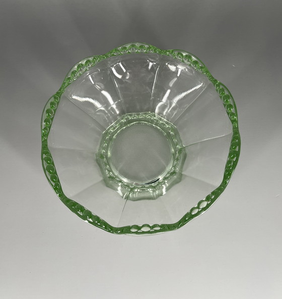 Image 1 of Uranglas Schale Schüssel Obstschale Pressglas Art Deco um 1930